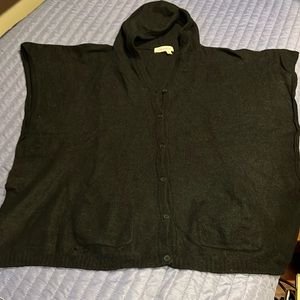 Fresh Produce Black Cashmere Poncho.